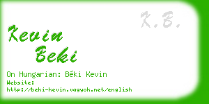 kevin beki business card